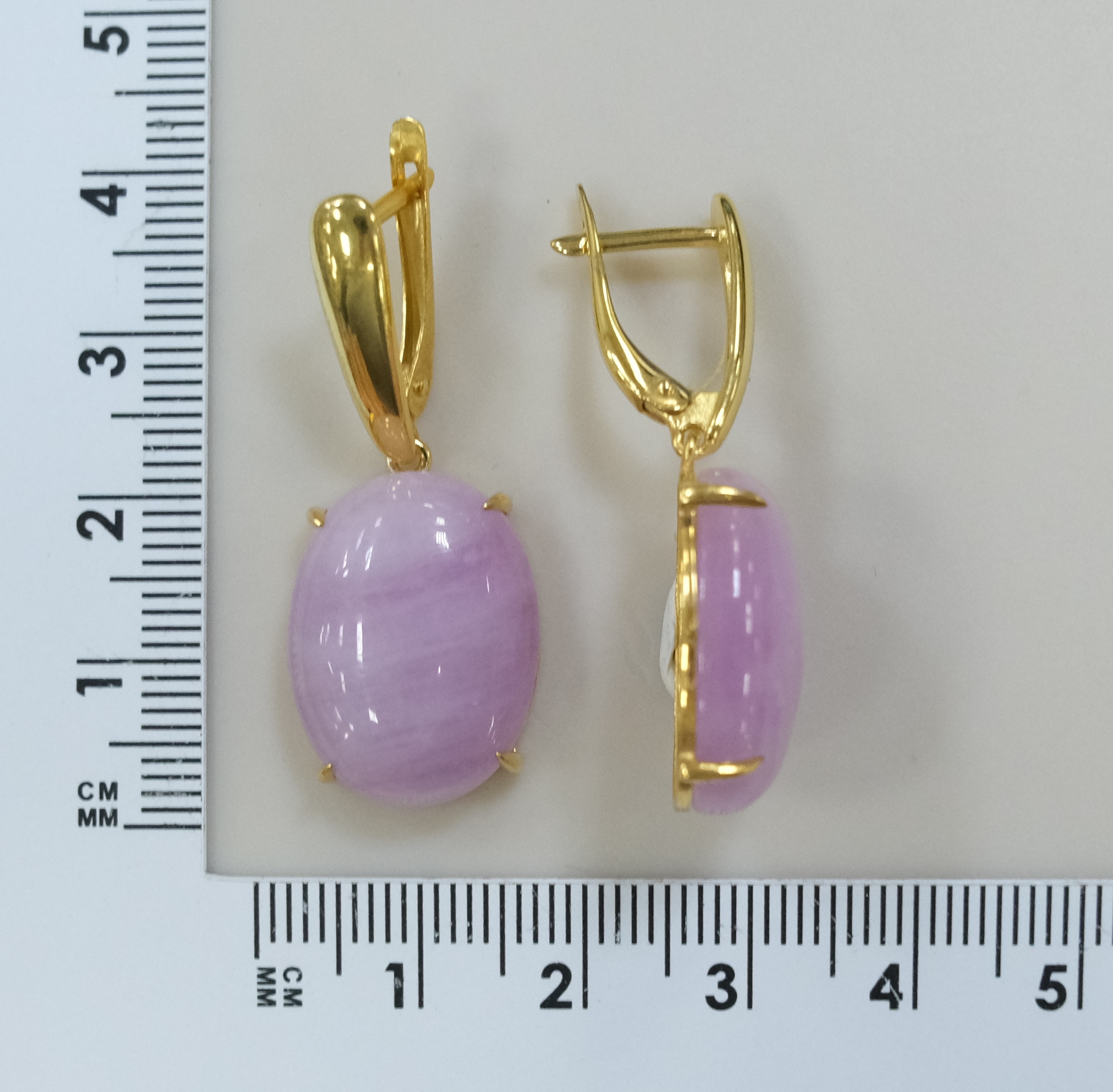 Серебряные серьги с кунцитами